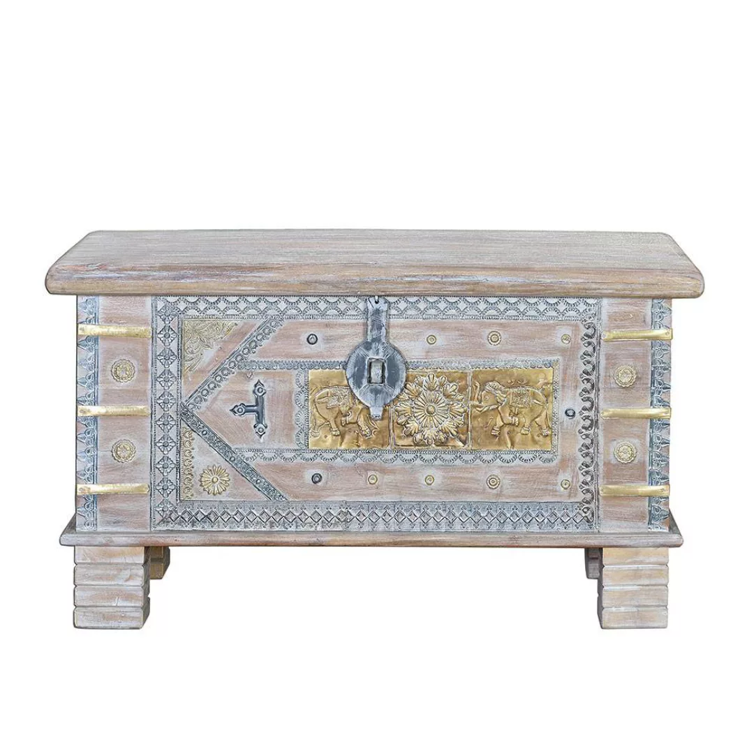 Truhe Dekotruhe im orientalischen Stil mit flachem Deckel günstig online kaufen