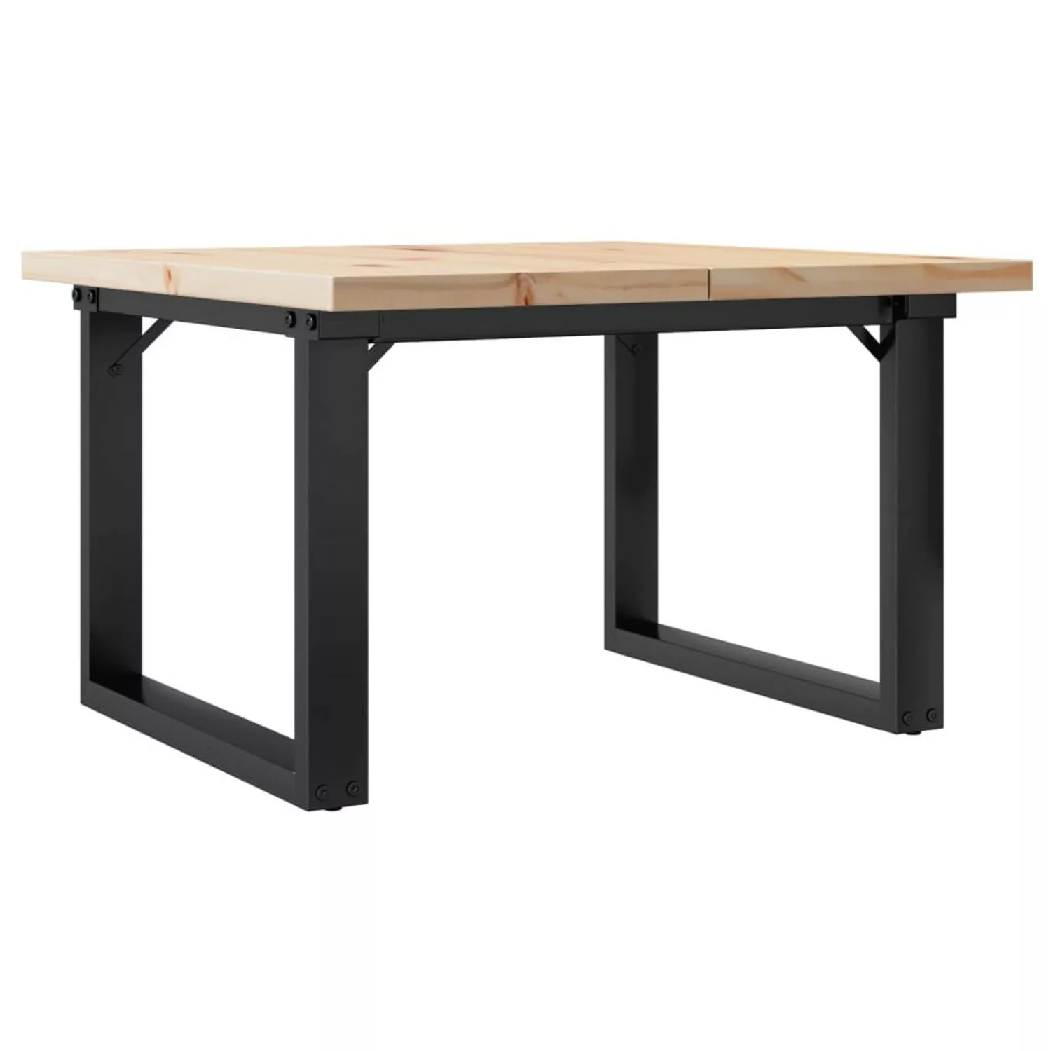 vidaXL Couchtisch O-Gestell 70x70x40,5cm Massivholz Kiefer & Gusseisen günstig online kaufen