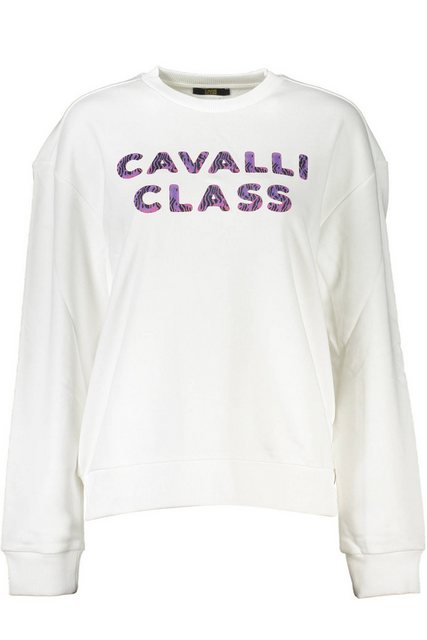 Cavalli Class Sweatshirt Eleganter Damenpullover in Weiß mit Print und günstig online kaufen