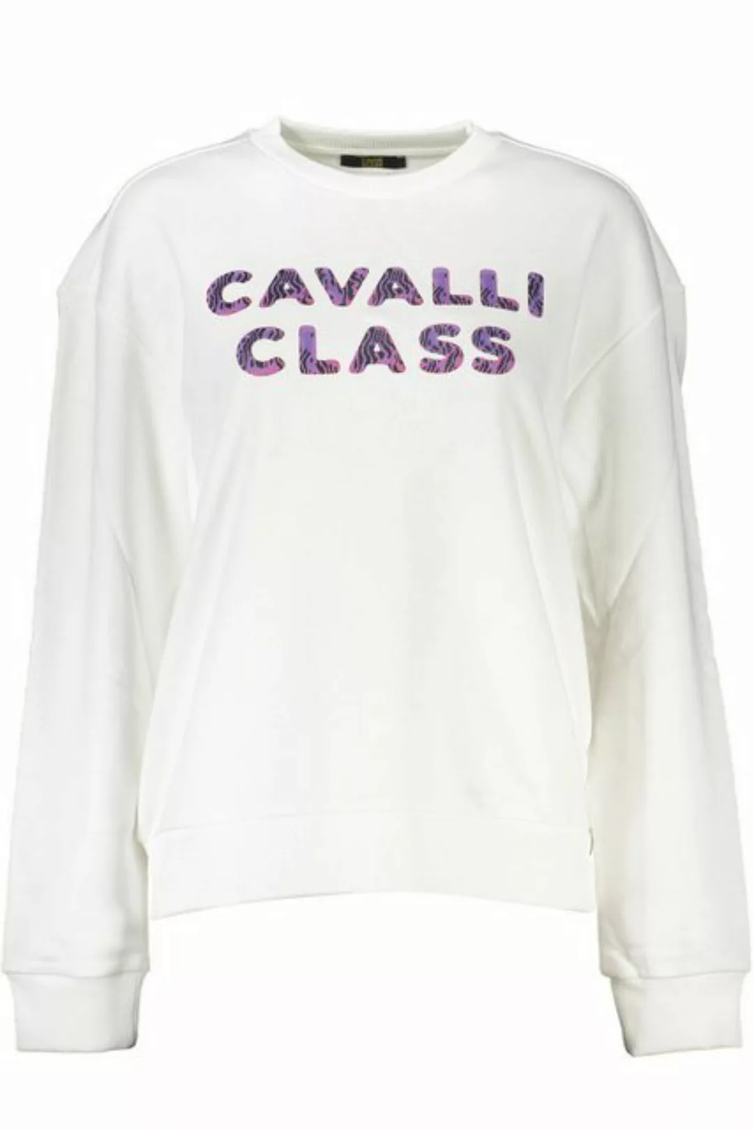 Cavalli Class Sweatshirt Eleganter Damenpullover in Weiß mit Print und günstig online kaufen