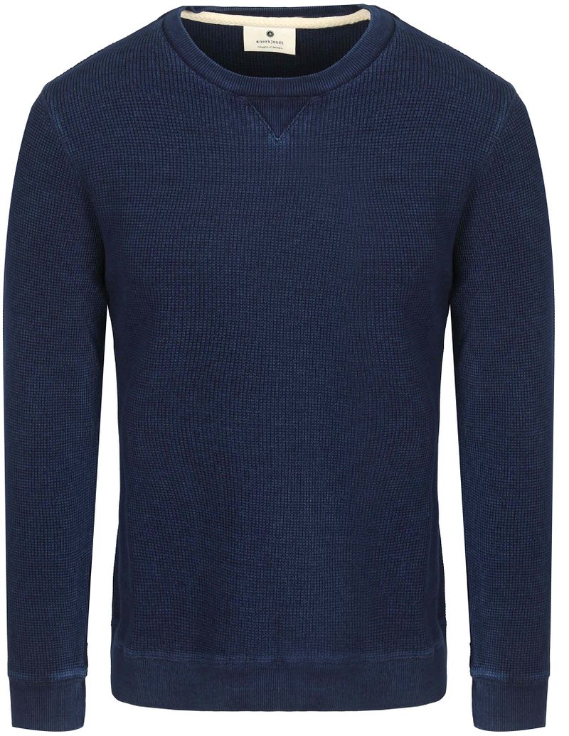 Anerkjendt Pullover Ruben Waffle Navy - Größe L günstig online kaufen