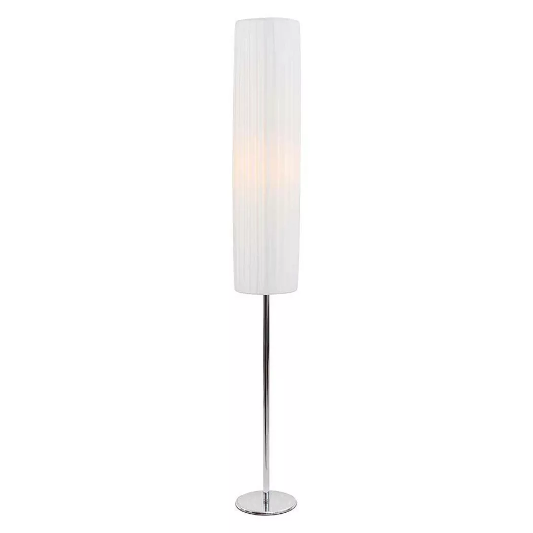 Stehlampe in Weiß Latex und Edelstahl günstig online kaufen