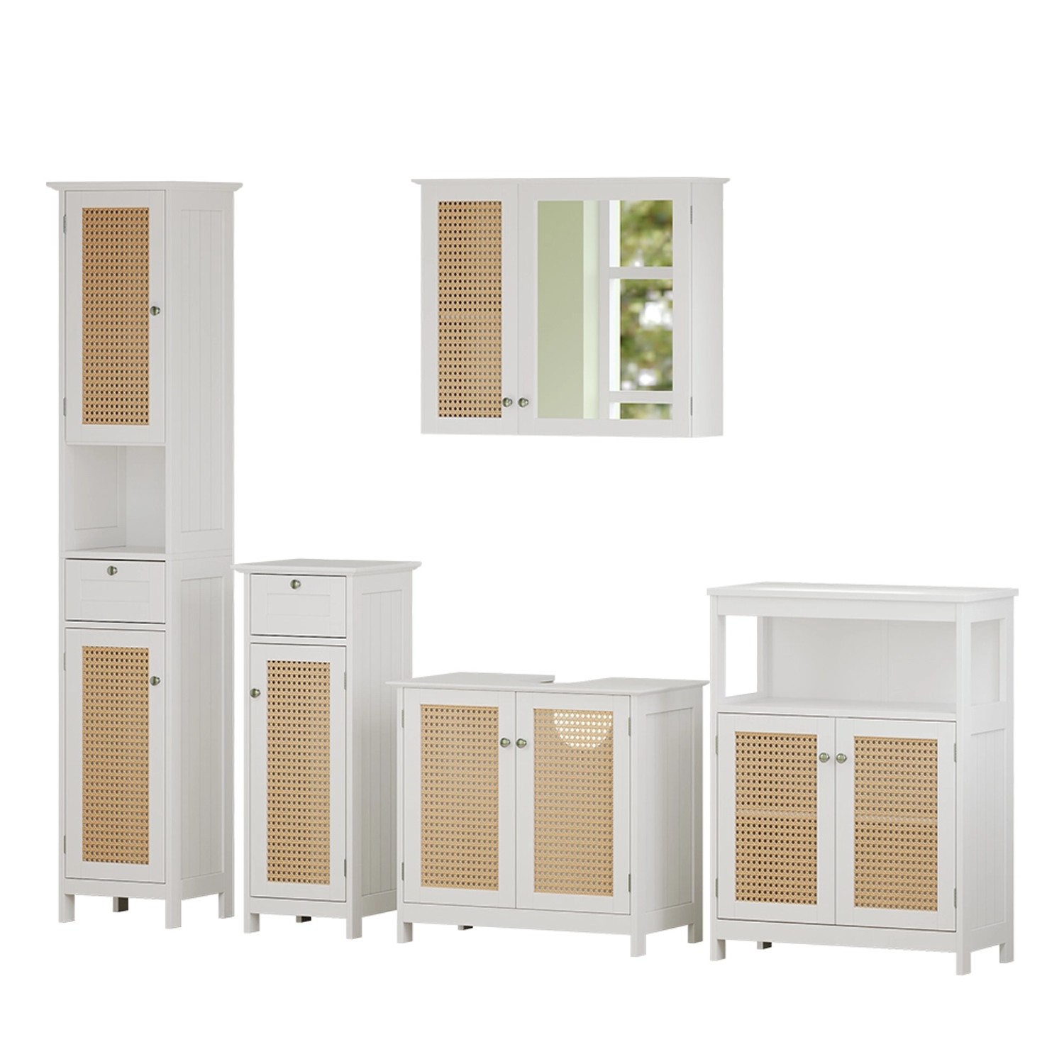 Vicco Badmöbel-Set Rosario Weiß 5 Teile günstig online kaufen