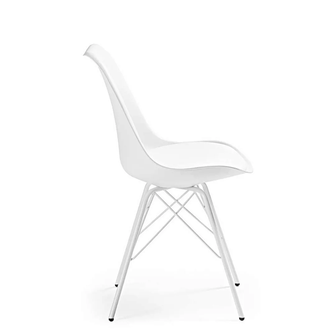 Schalenstuhl Set in Weiß modern (4er Set) günstig online kaufen