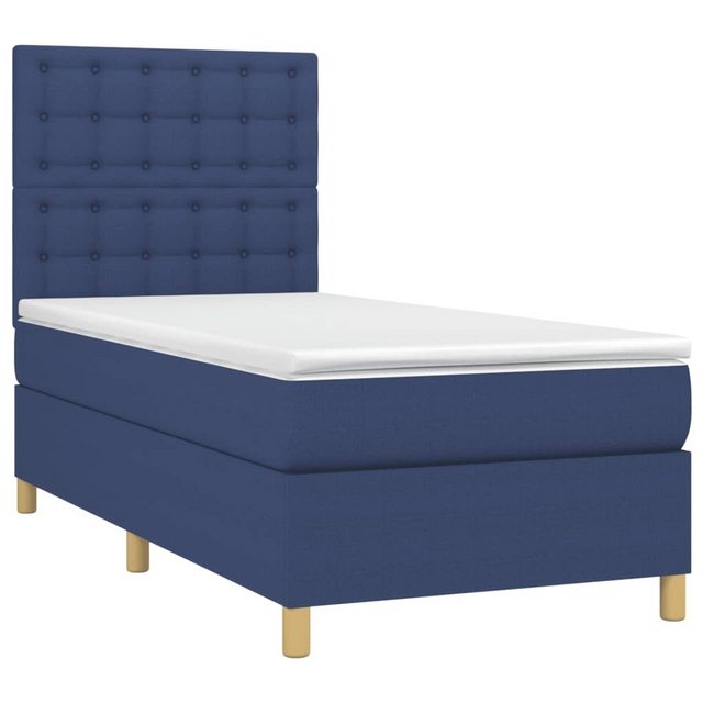 vidaXL Boxspringbett Boxspringbett mit Matratze LED Blau 80x200 cm Stoff Be günstig online kaufen