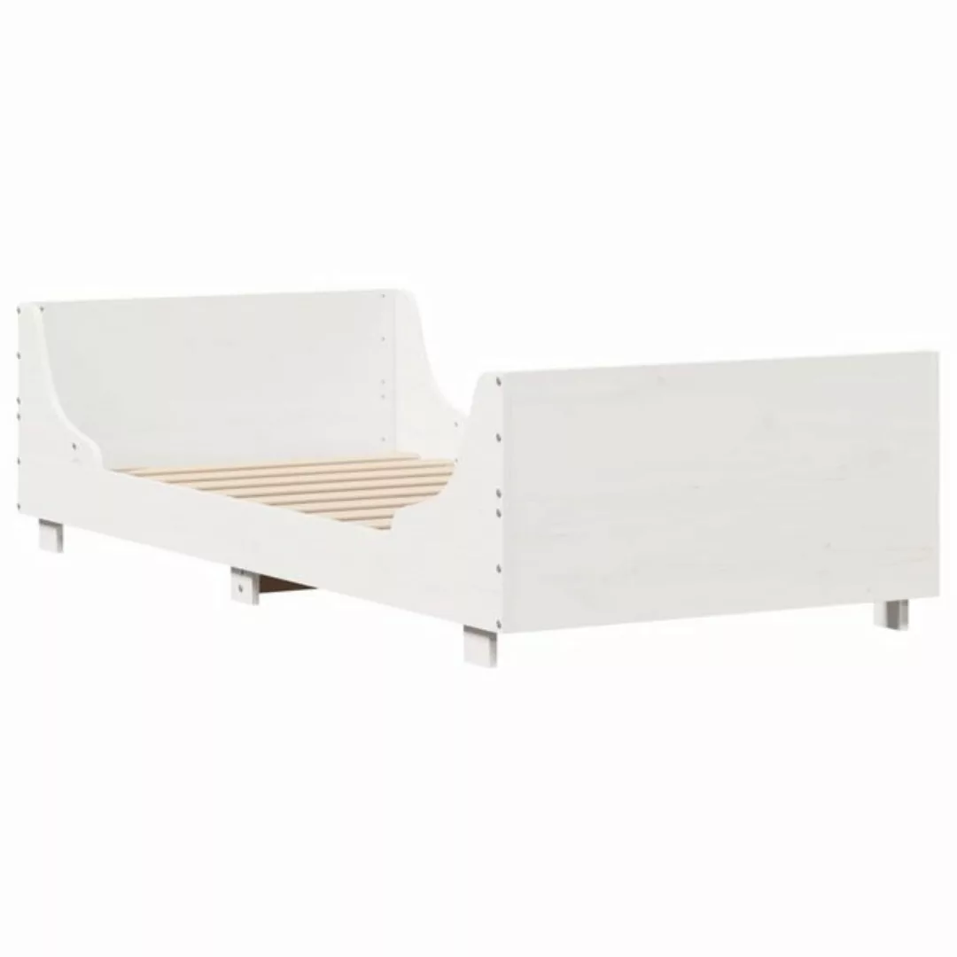 vidaXL Bett, Massivholzbett ohne Matratze Weiß 75x190 cm Kiefernholz günstig online kaufen