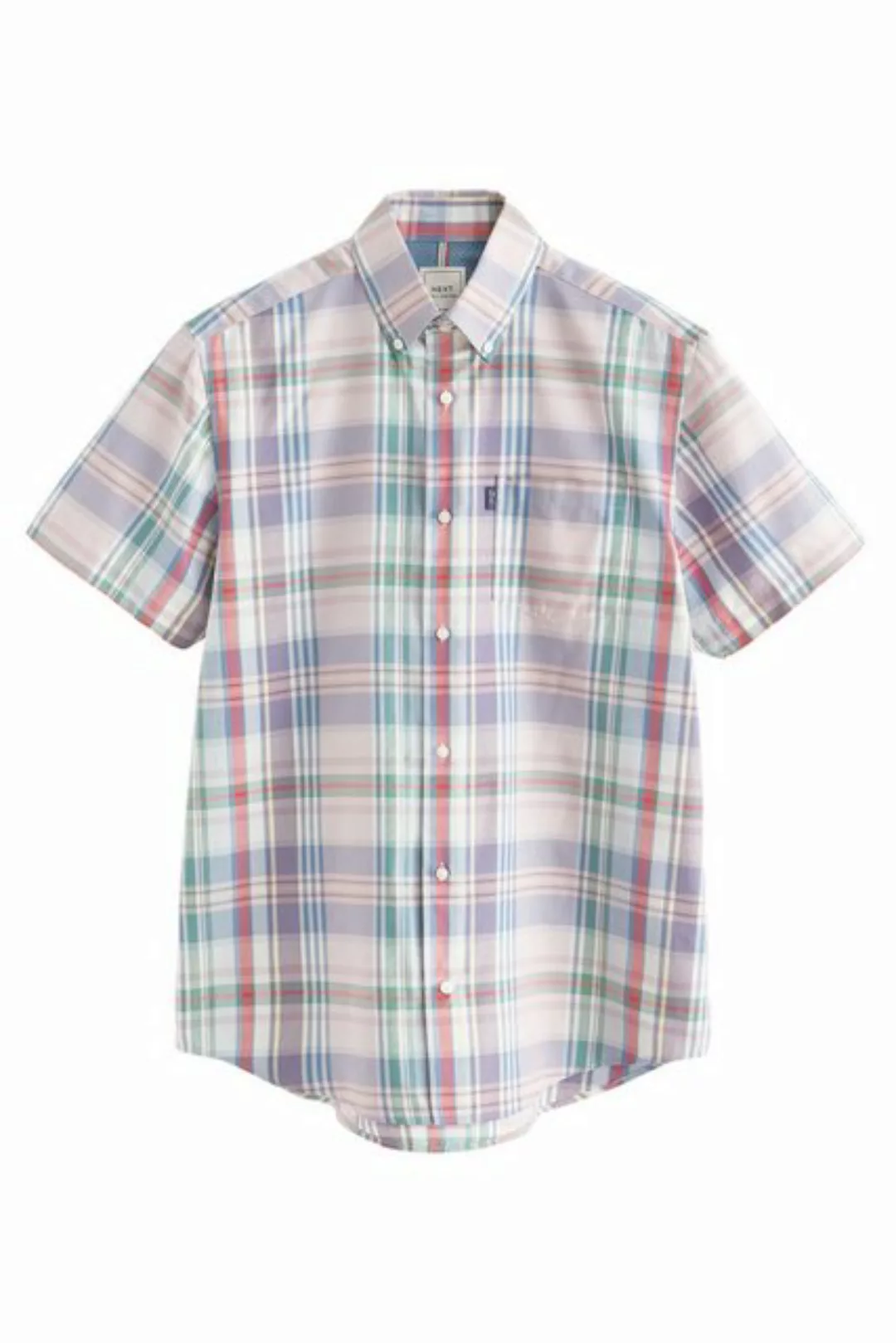Next Kurzarmhemd Bügelleichtes Regular Fit Oxfordhemd Kurzarm (1-tlg) günstig online kaufen