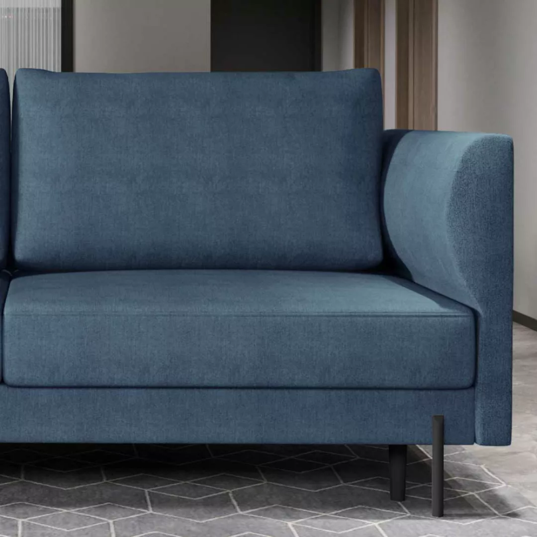 Sofa Dreisitzer Sofa in Blaugrau mit Armlehnen günstig online kaufen