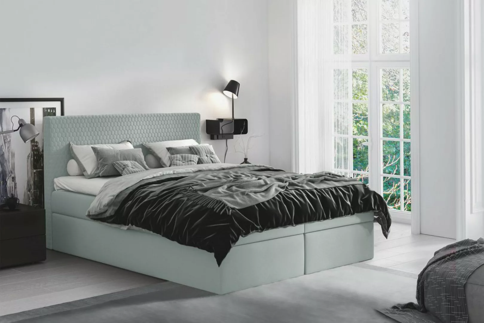 Stylefy Boxspringbett Laurent (Schlafzimmerbett, Bett), gepolstert günstig online kaufen