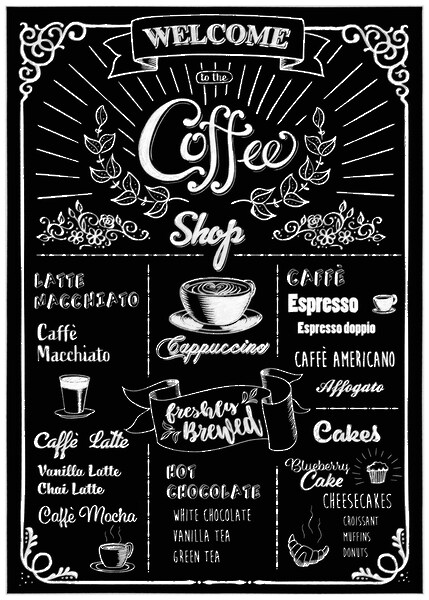 Komar Wandtattoo "Coffeeshop - Größe 50 x 70 cm", (1 St.), selbstklebend, W günstig online kaufen