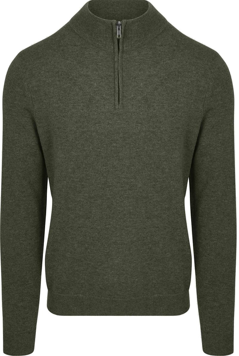 Steppin' Out Half Zip Pullover Merinowolle Olivgrün - Größe XL günstig online kaufen