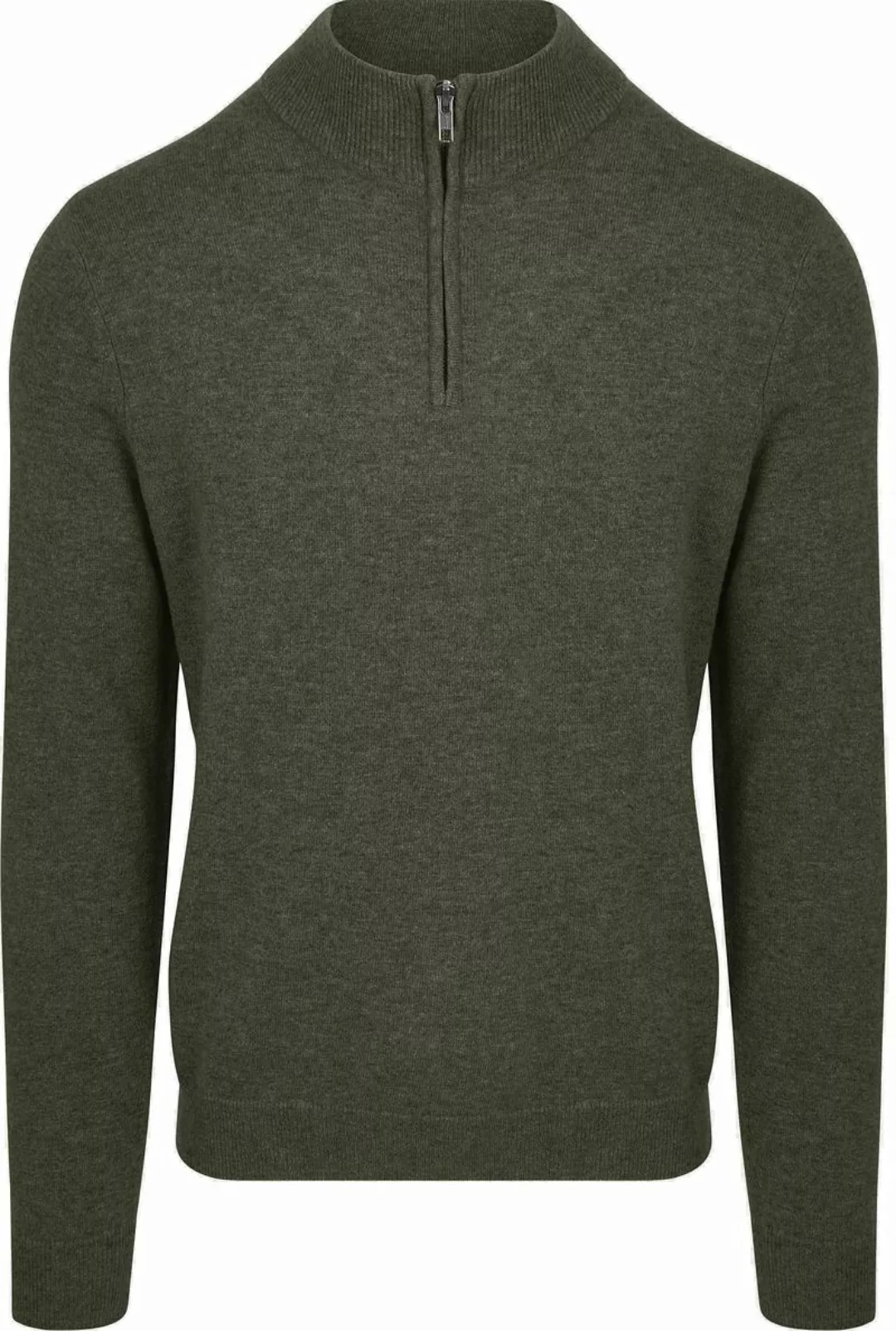 Steppin' Out Half Zip Pullover Merinowolle Olivgrün - Größe XXL günstig online kaufen