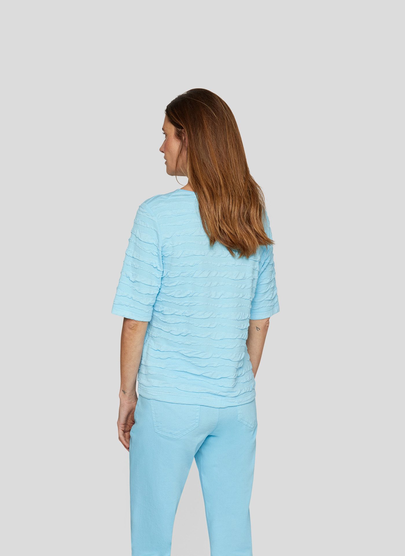 Rabe Rundhalsshirt, im Crincle-Look günstig online kaufen