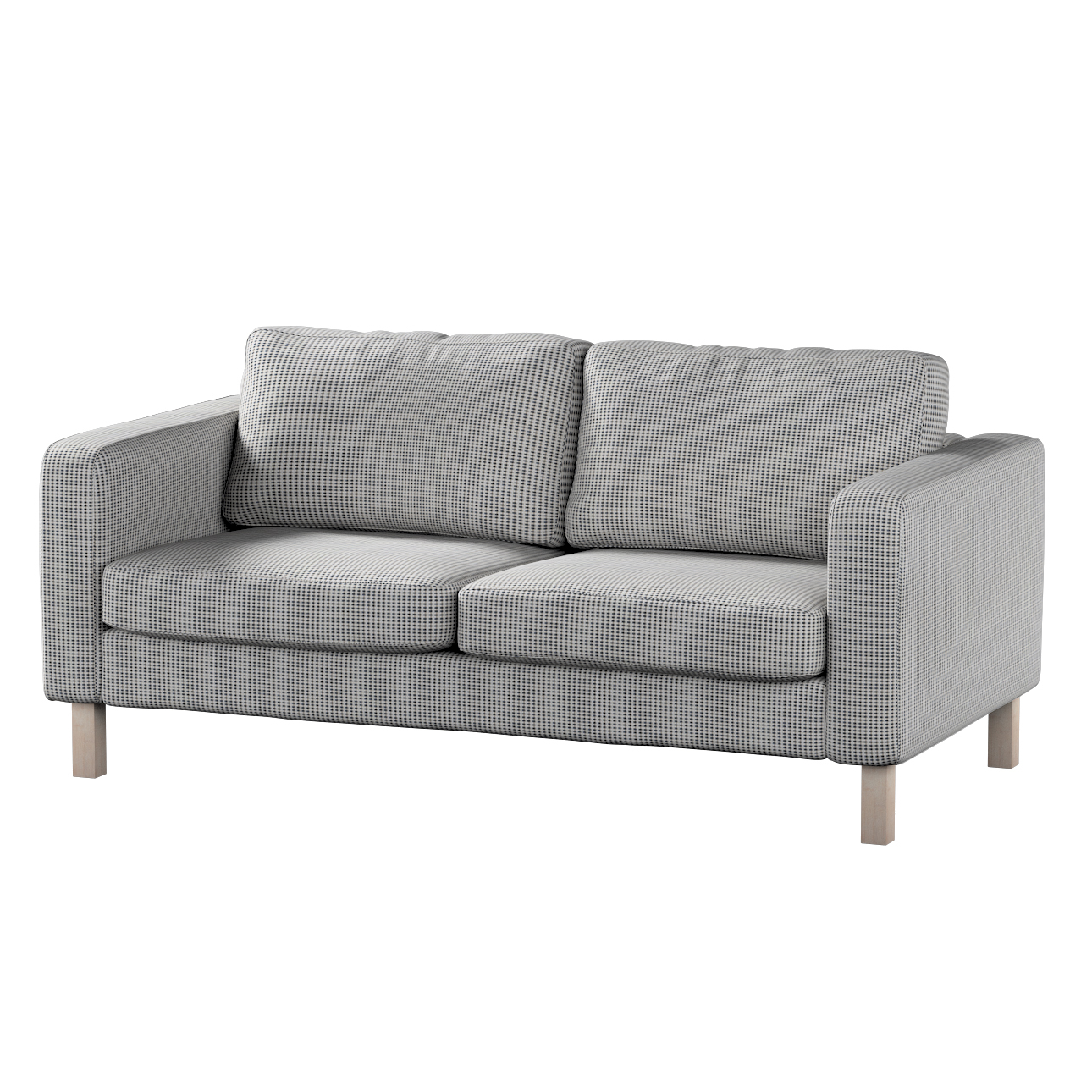 Bezug für Karlstad 2-Sitzer Sofa nicht ausklappbar, schwarz-beige, Sofahuss günstig online kaufen