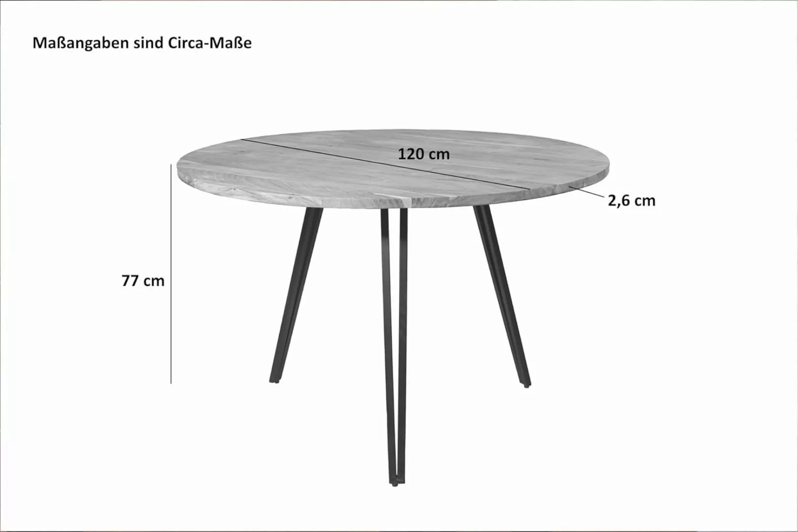 SAM® Esstisch Nami, Tischplatte rund, gerade günstig online kaufen