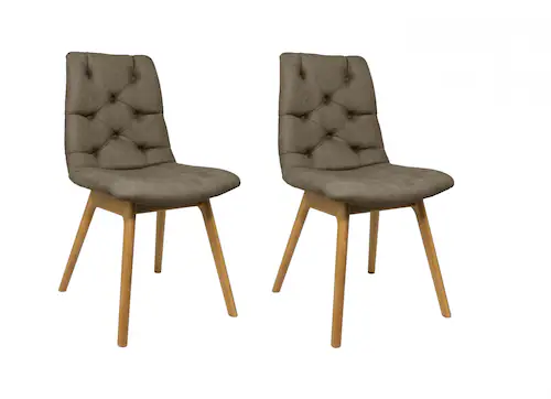 andas 4-Fußstuhl »Ramon«, (Set), 2 St., Microfaser, mit Massivholzbeinen, v günstig online kaufen