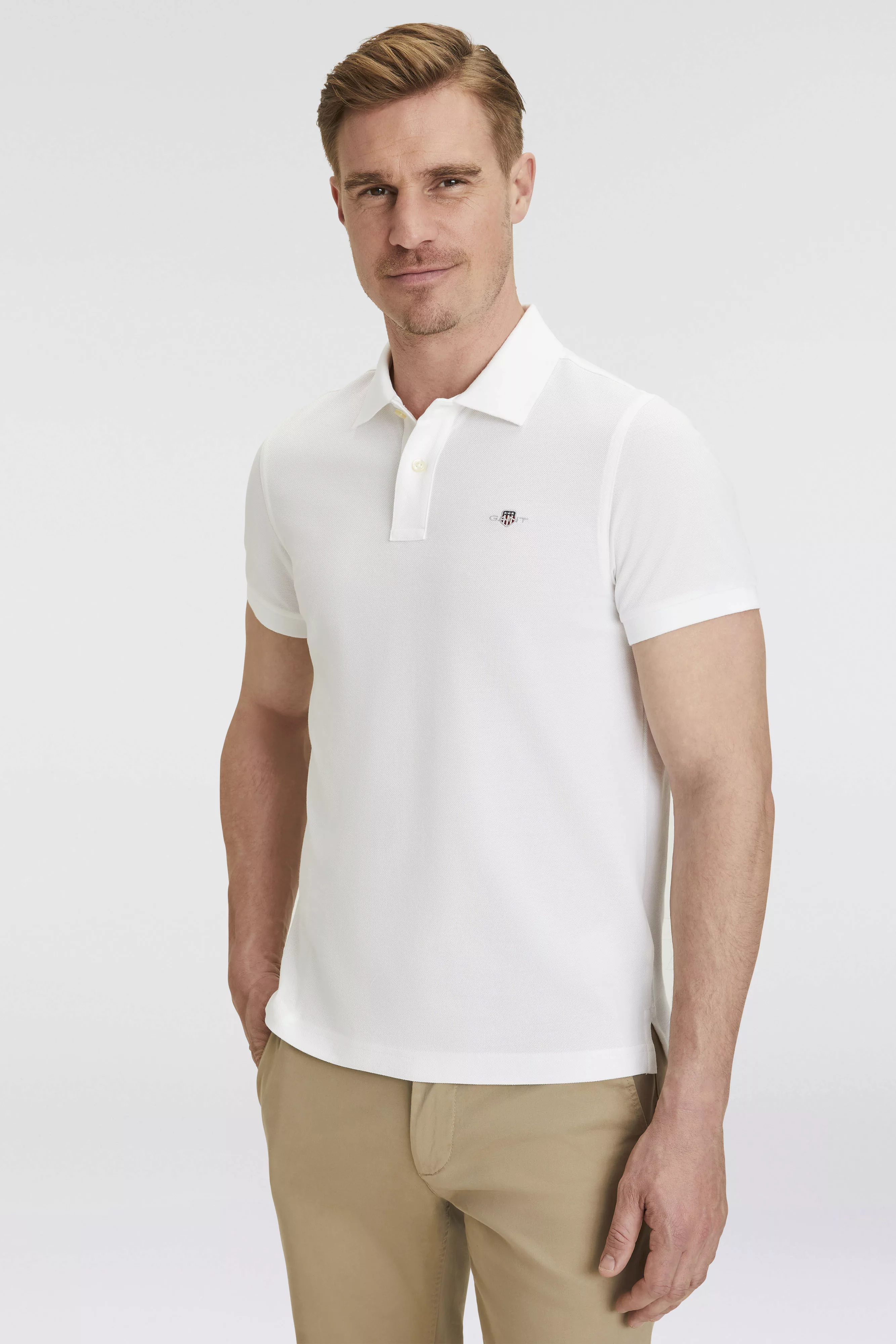 Gant Contrast Piqué Poloshirt Navy - Größe 4XL günstig online kaufen