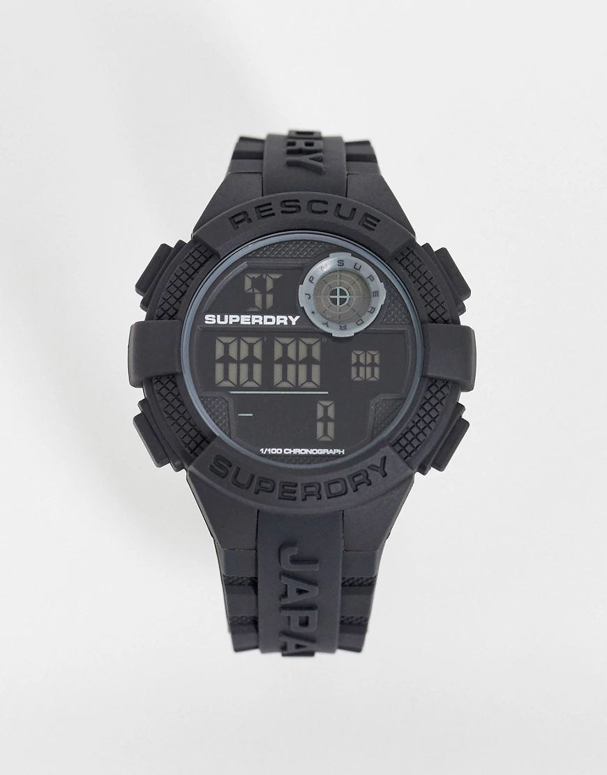 Superdry – Radar – Digitale Armbanduhr in Schwarz günstig online kaufen