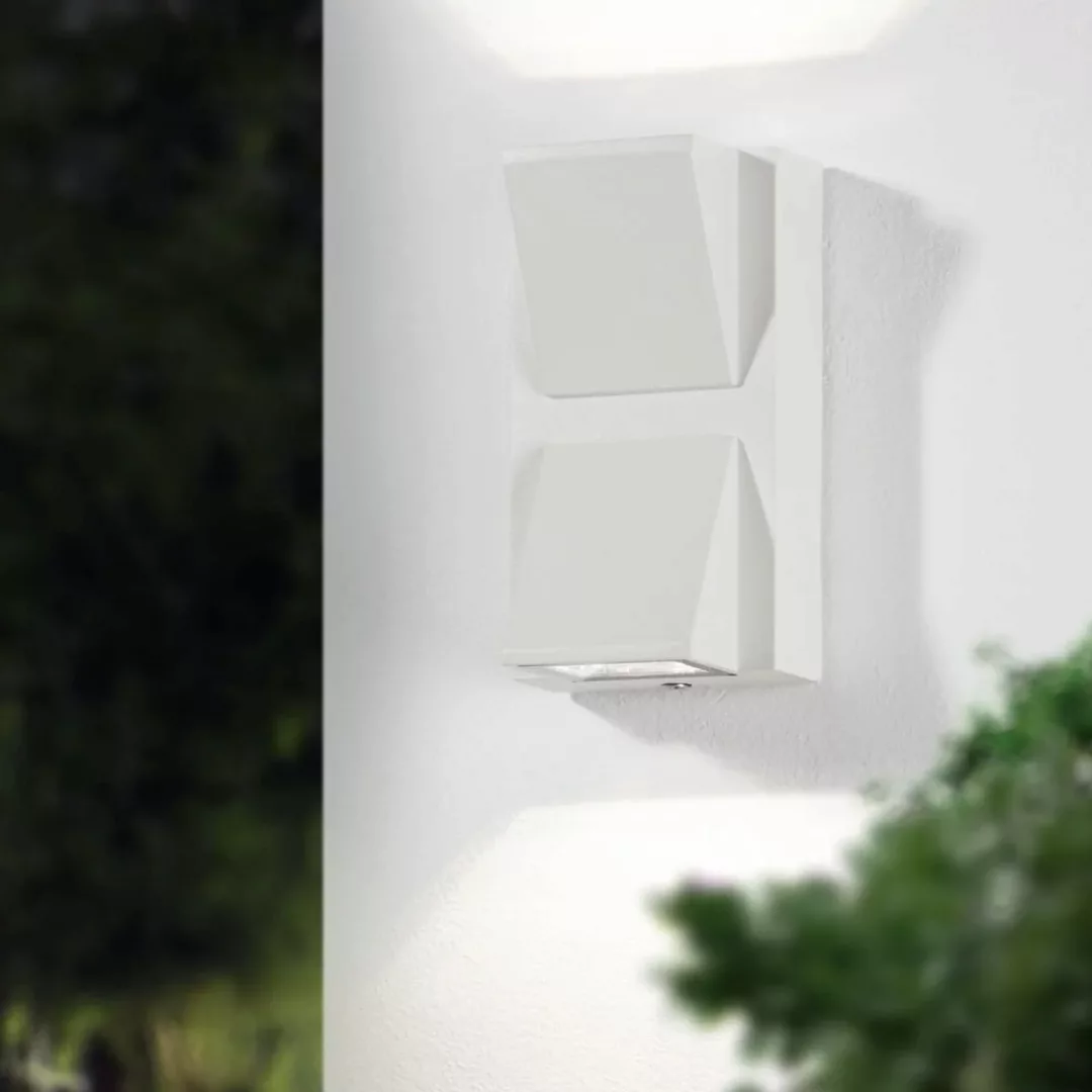 famlights | LED Außenwandleuchte Sabine aus Aluminium in Weiß-Matt günstig online kaufen