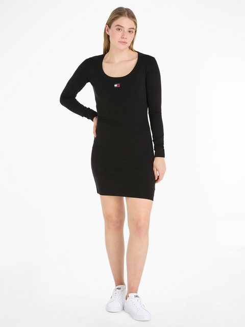 Tommy Jeans Jerseykleid "TJW BADGE RIB BODYCON LS", mit Markenlabel günstig online kaufen