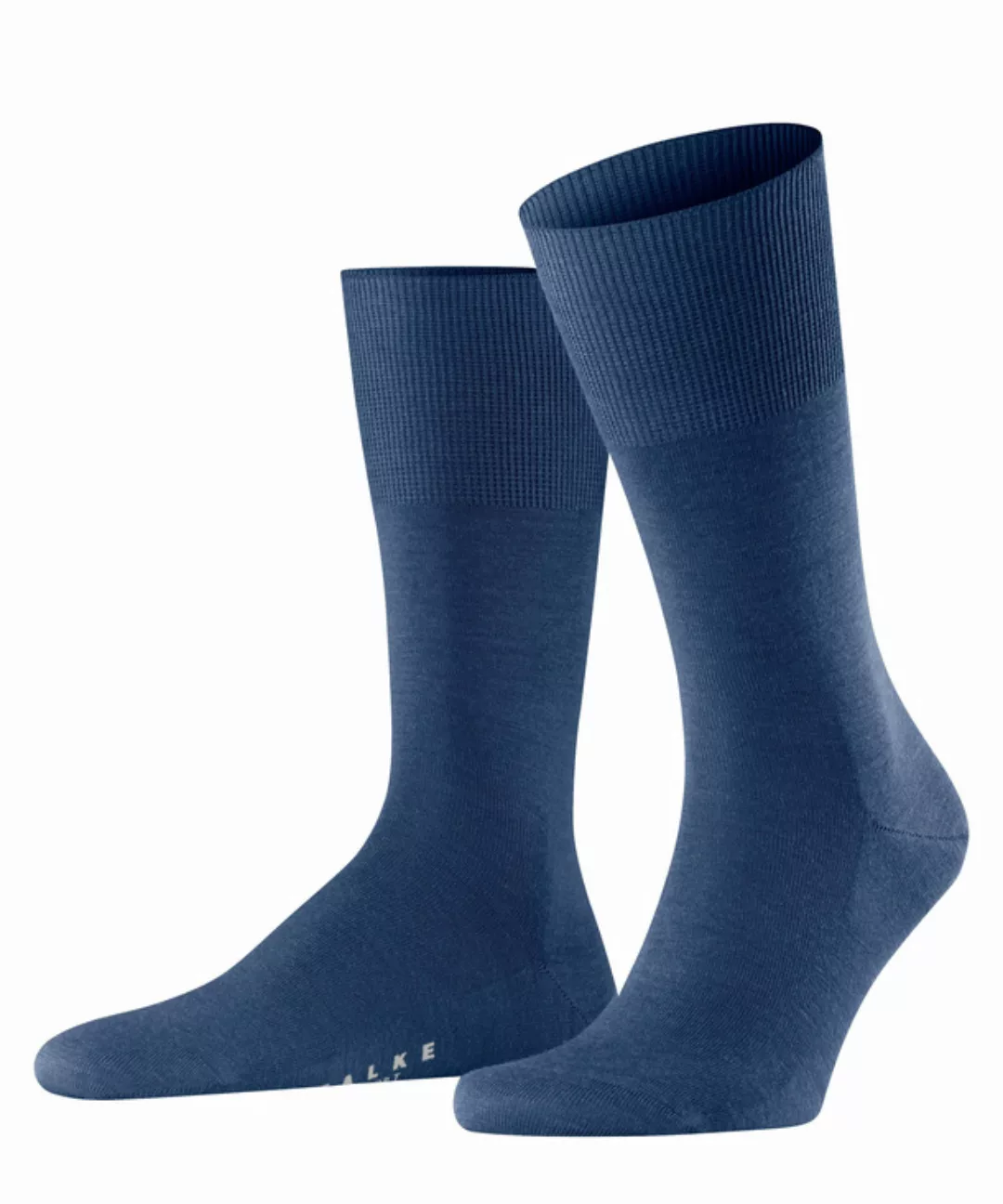 FALKE Airport Herren Socken, 45-46, Blau, Uni, Schurwolle, 14435-677806 günstig online kaufen