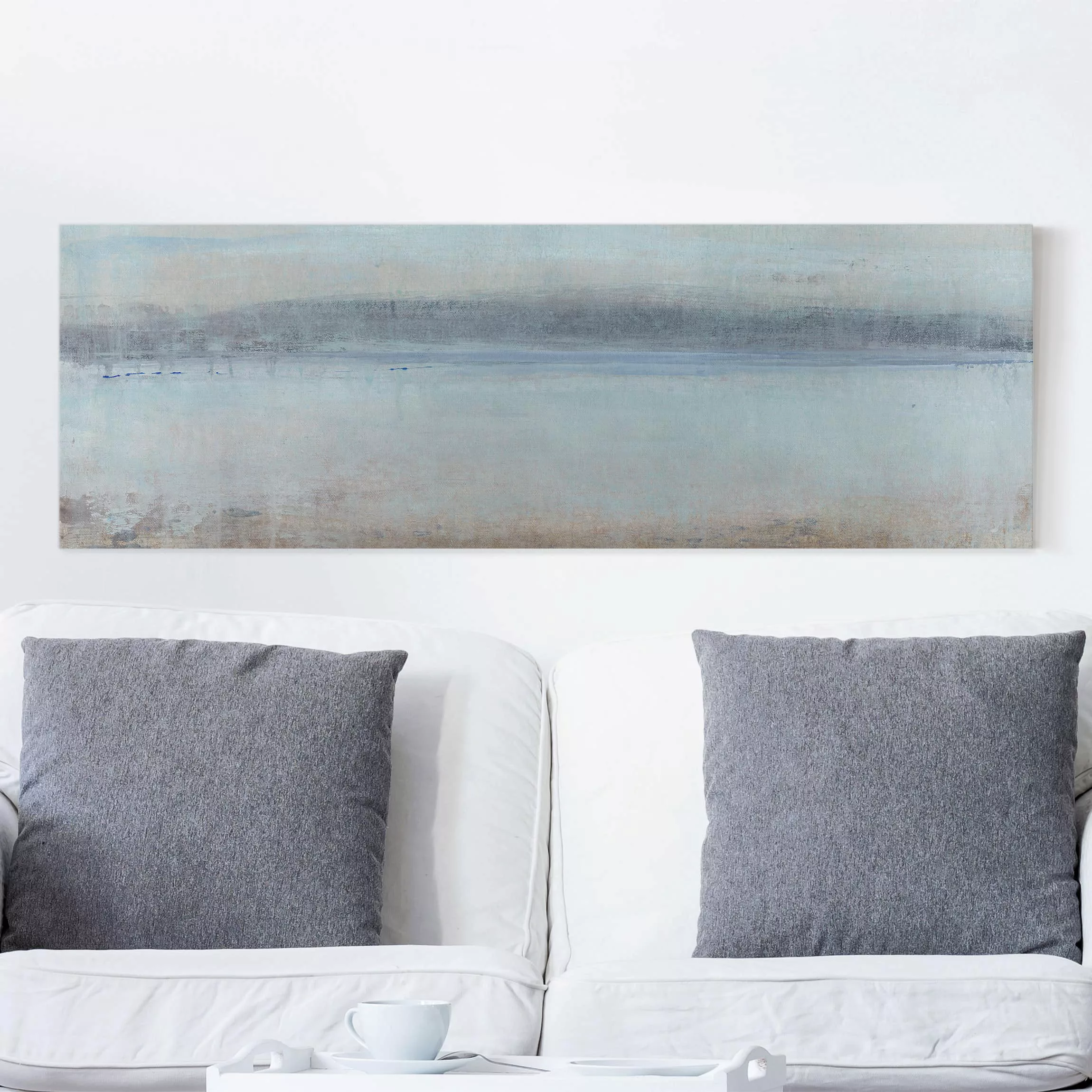Leinwandbild Abstrakt - Panorama Horizont über Blau I günstig online kaufen