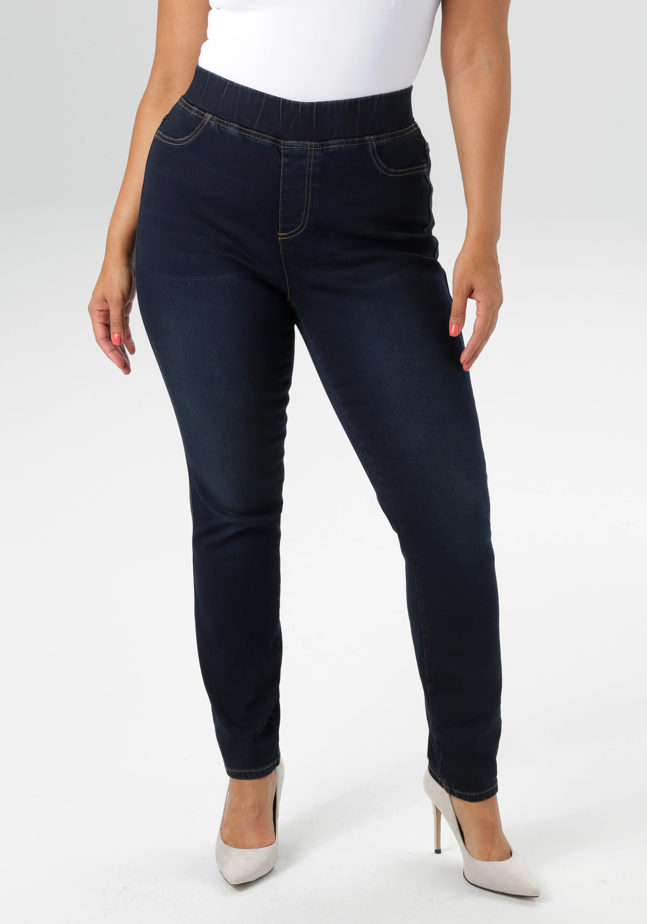 Aniston PLUS Jeansleggings, mit elastischem Bund - NEUE KOLLEKTION günstig online kaufen