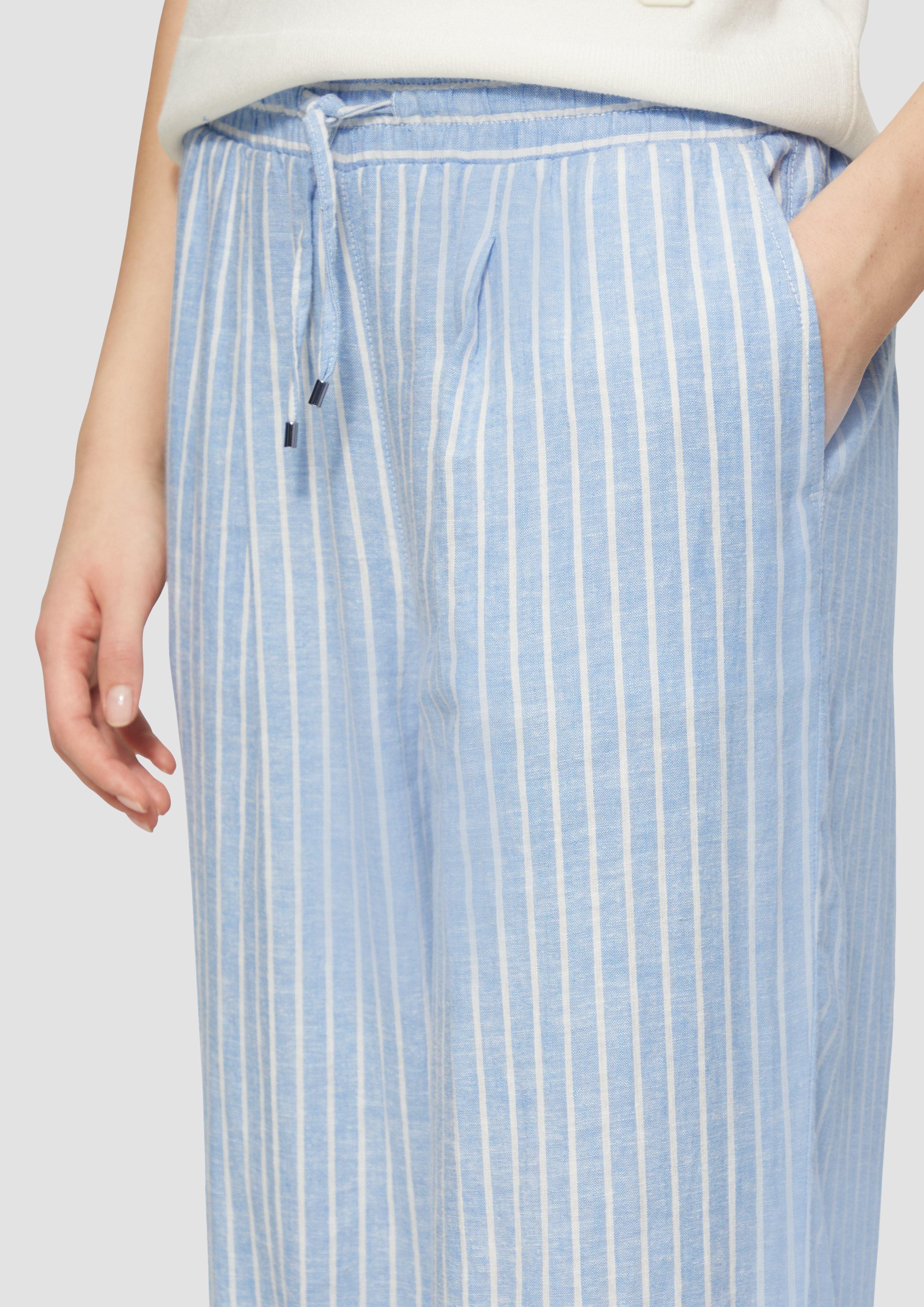 s.Oliver Stoffhose Wide-Leg-Hose aus Leinemix Gummizug günstig online kaufen