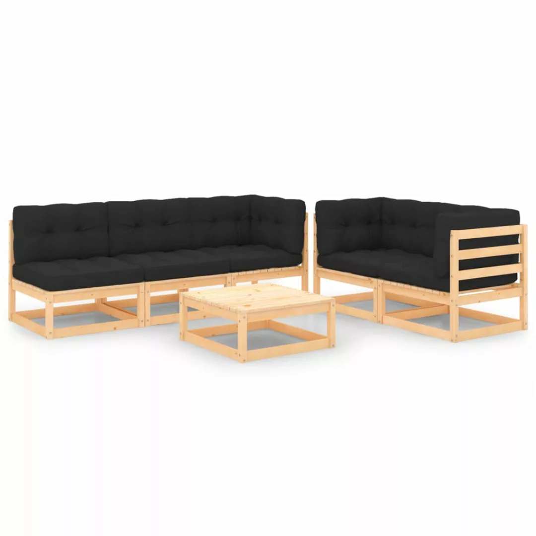 6-tlg. Garten-lounge-set Mit Kissen Massivholz Kiefer günstig online kaufen