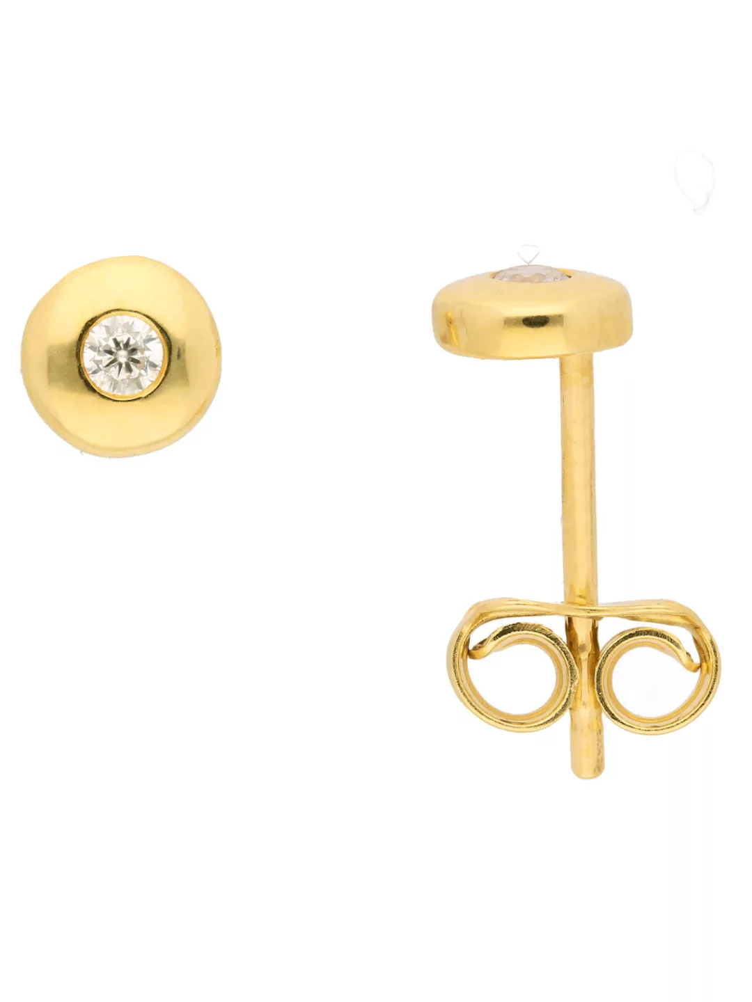 Adelia´s Paar Ohrhänger "585 Gold Ohrringe Ohrstecker Ø 5 mm", mit Zirkonia günstig online kaufen