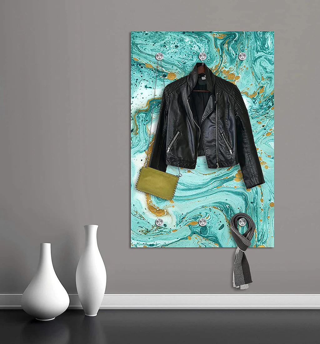 queence Garderobenleiste "Azalea", Federn, Garderobe, Wandgarderobe, deko günstig online kaufen
