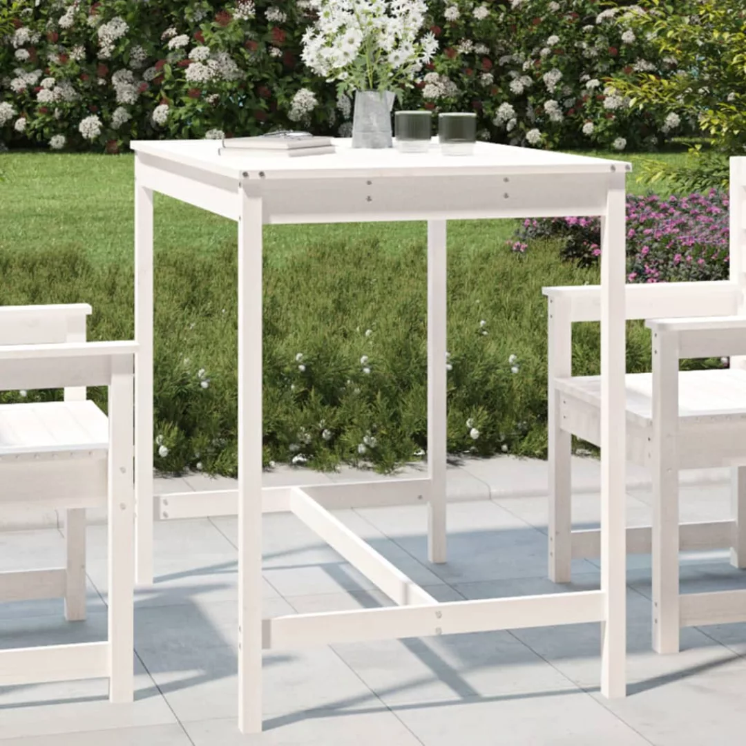 Vidaxl Gartentisch Weiß 121x82,5x110 Cm Massivholz Kiefer günstig online kaufen