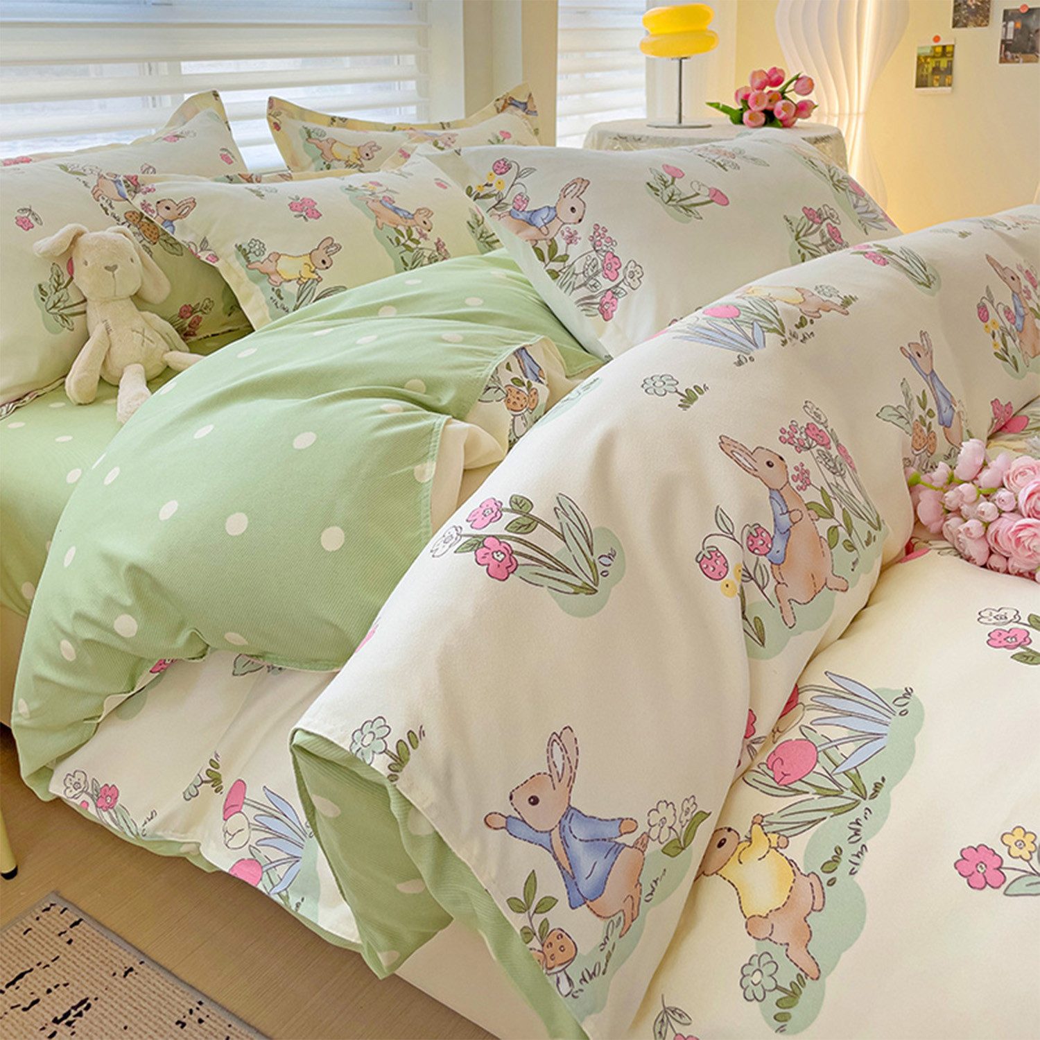 ibettertec Bettwäsche Bettwäsche Set 135x200cm,200x200cm Pflanzenmuster günstig online kaufen