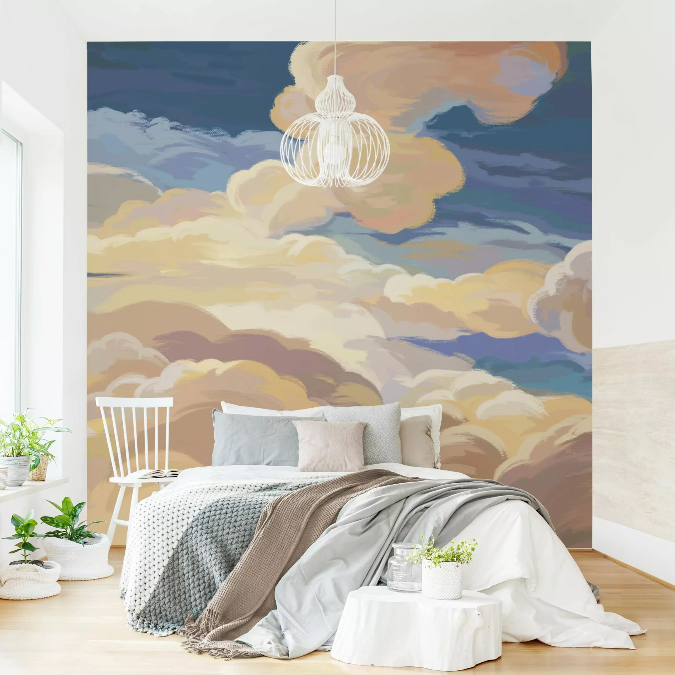 Fototapete Handgemaltes Wolkenmeer in Pastell günstig online kaufen