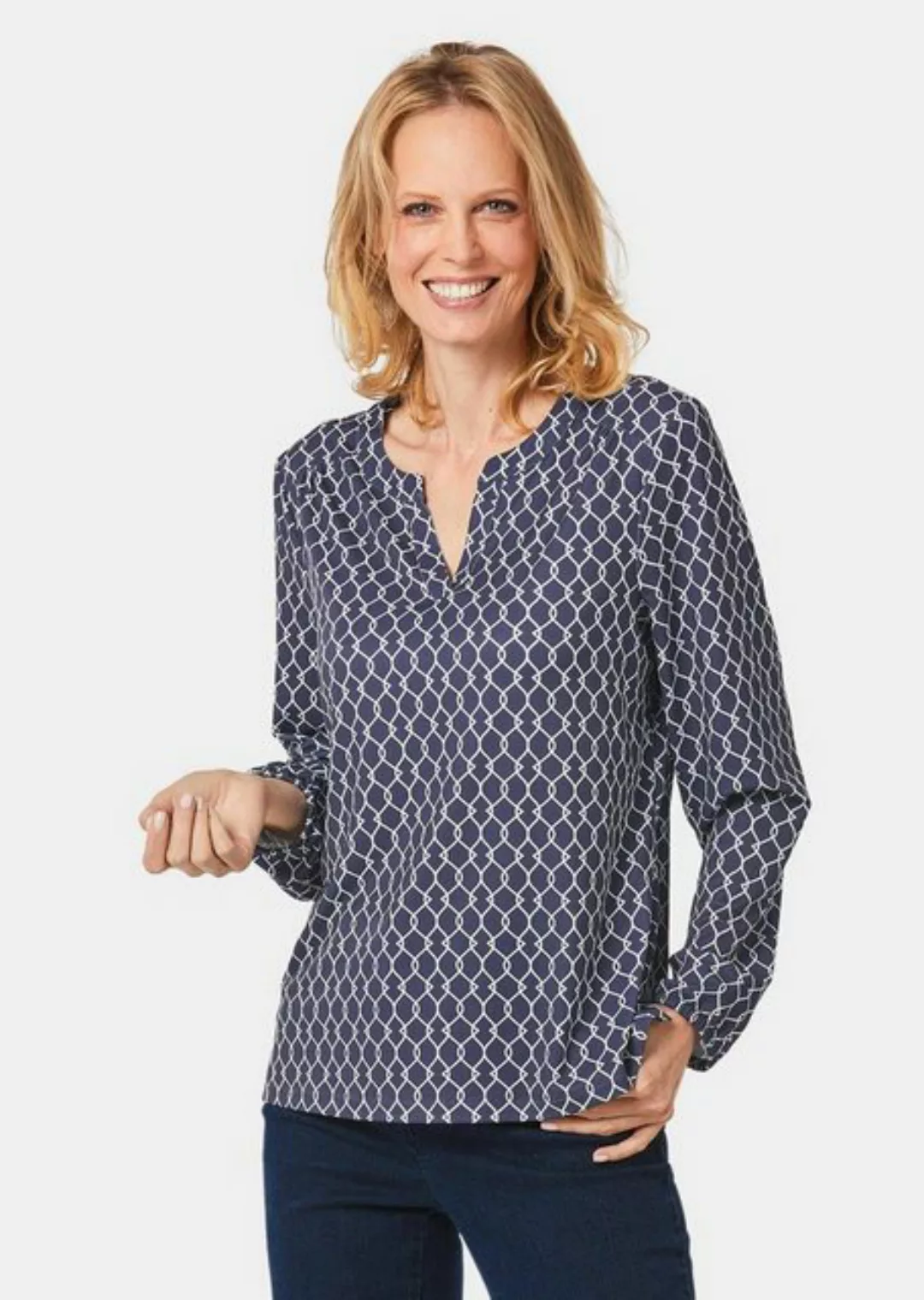 GOLDNER Kurzarmbluse Kurzgröße: Blusenshirt in femininer Form günstig online kaufen