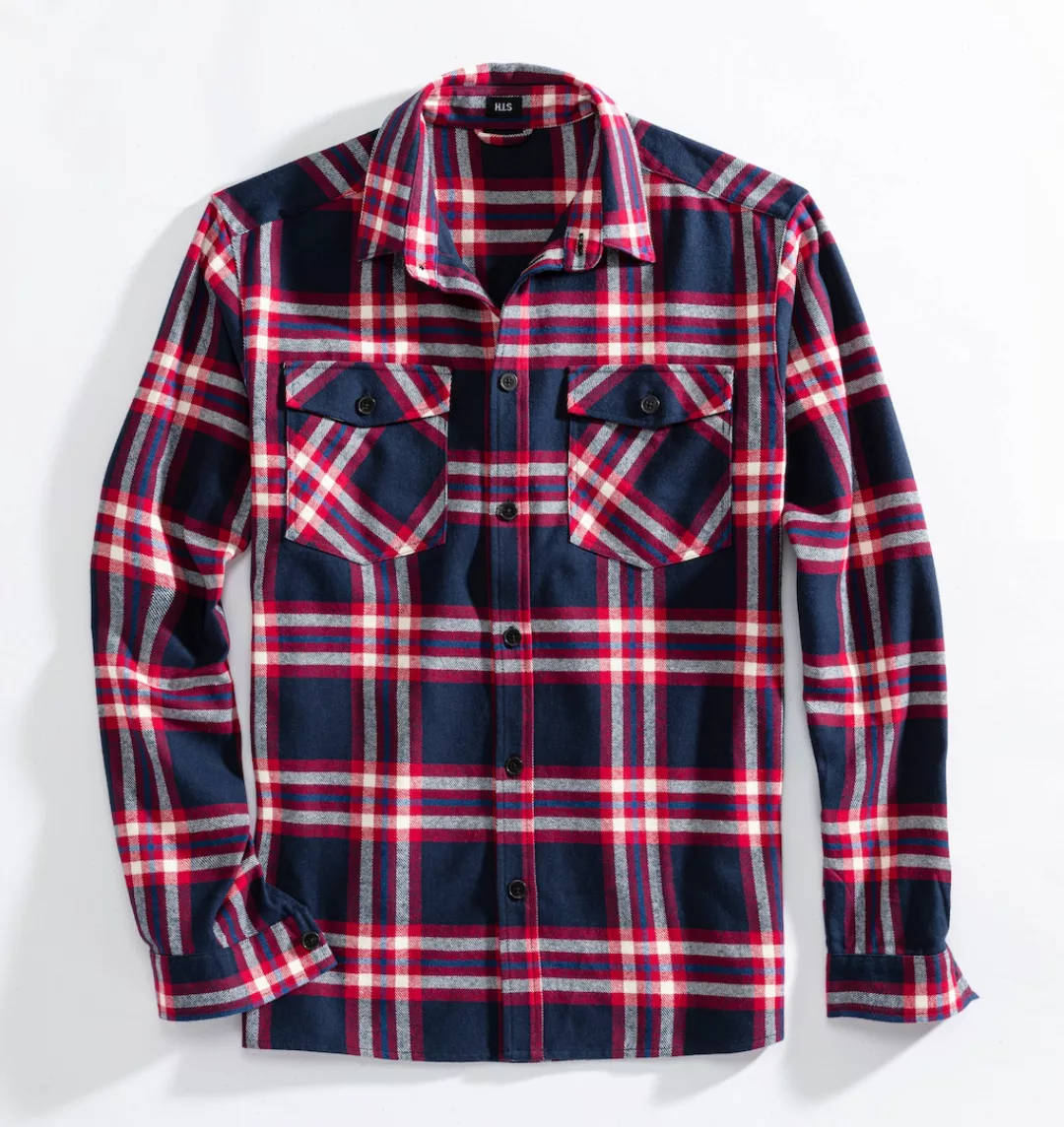 H.I.S Karohemd Flanellhemd, Overshirt mit aufgesetzten Taschen, angenehme w günstig online kaufen