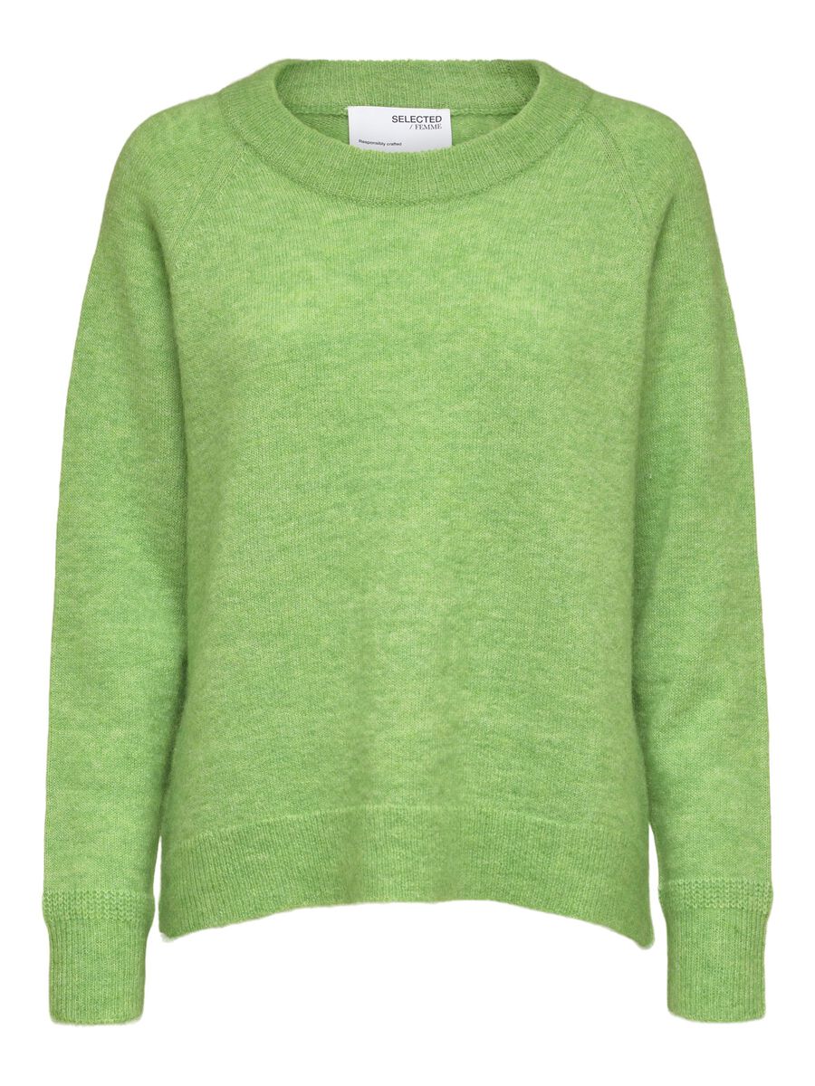 SELECTED Woll-alpakamix Strickpullover Damen Grün günstig online kaufen