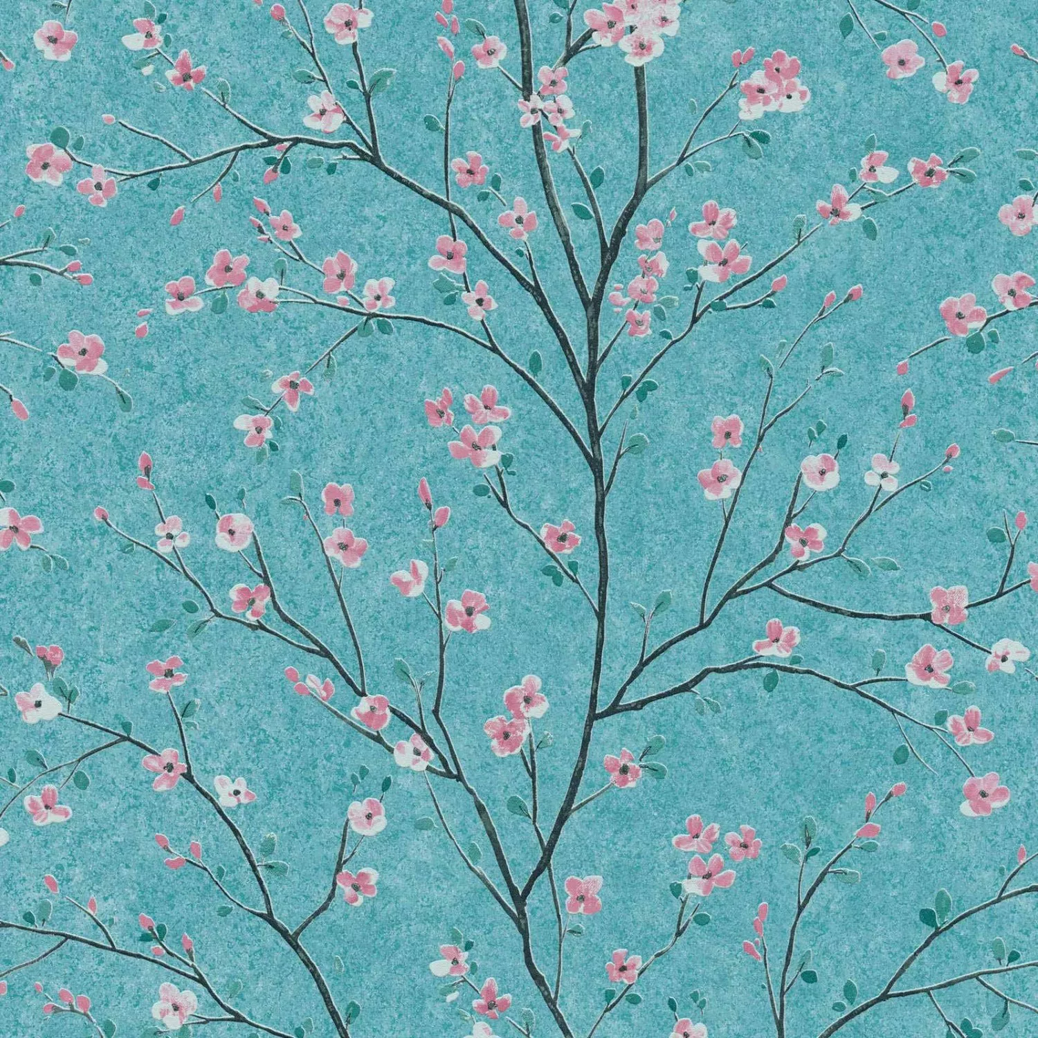 Bricoflor Japanische Vliestapete Hellblau Rosa Florale Tapete mit Kirschblü günstig online kaufen