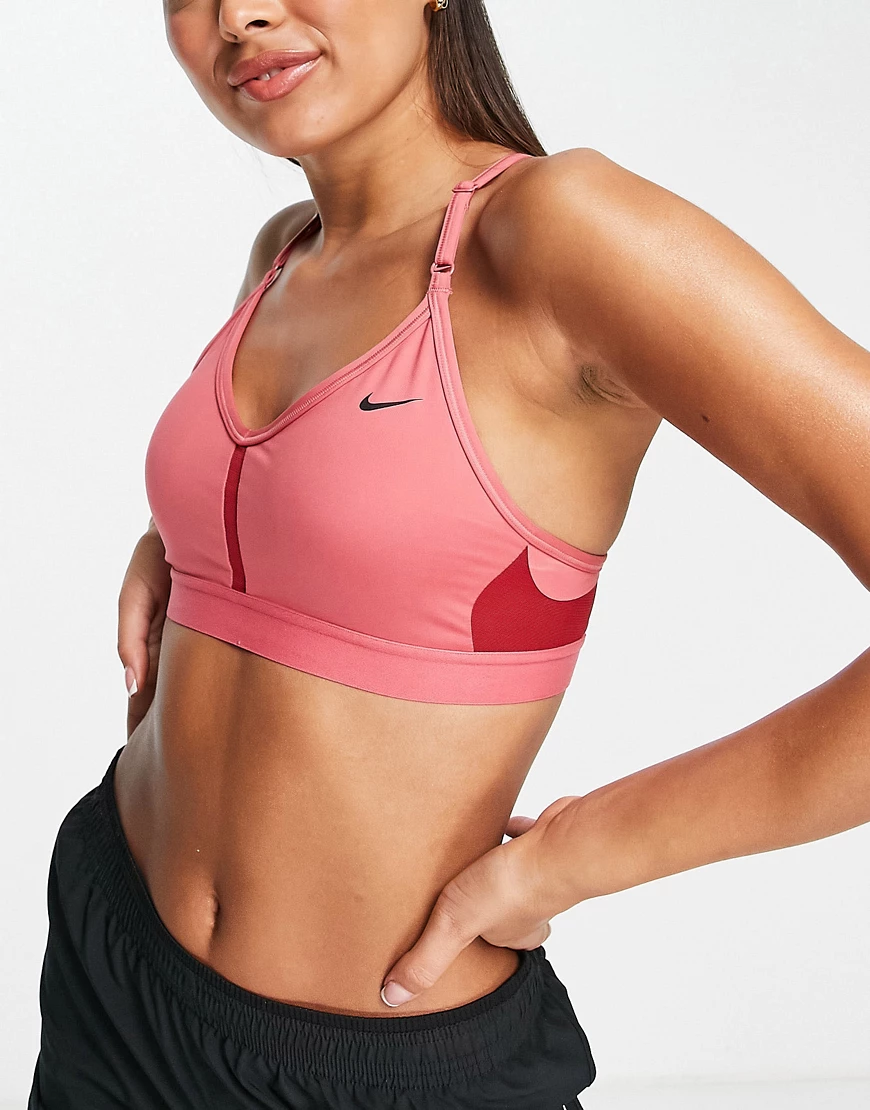 Nike Training – Indy – BH in Rosa mit Swoosh-Logo günstig online kaufen