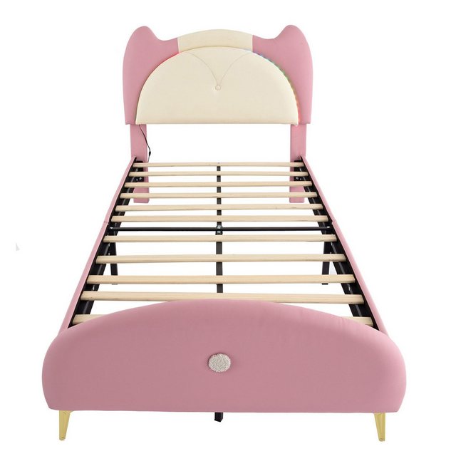 Gotagee Polsterbett Einzelbett Kinderbett 90x200cm PU-Leder Mit Holzlatten günstig online kaufen