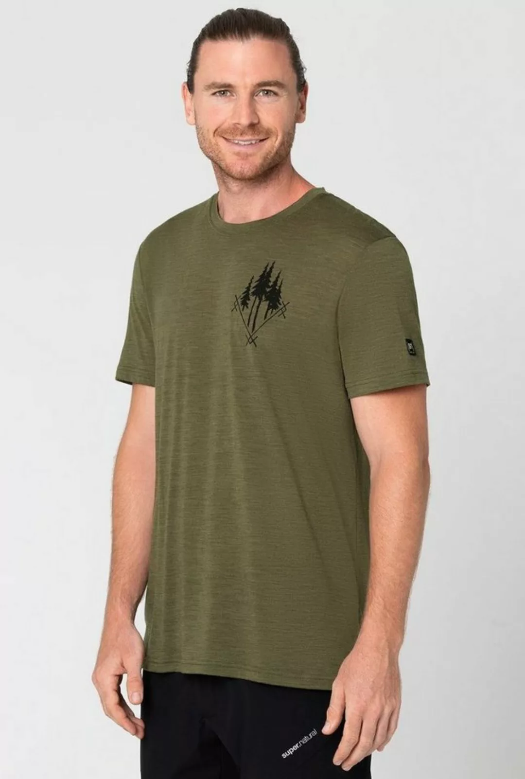 SUPER.NATURAL Print-Shirt Merino T-Shirt M FREERIDE TEE pflegeleichter Meri günstig online kaufen