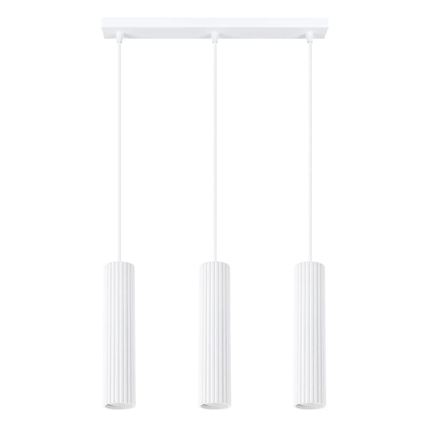 Pendellampe Karbon, weiß, Länge 45 cm, Aluminium, 3-flg. günstig online kaufen