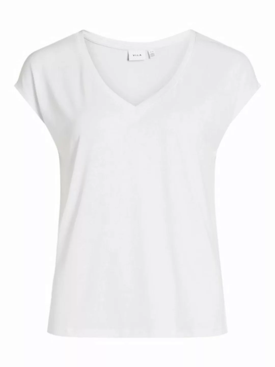 Vila T-Shirt T-Shirt Basic V-Neck Oberteil VIMODALA 6025 in Weiß günstig online kaufen