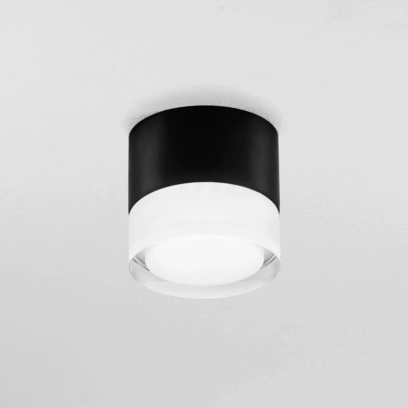 Egger DLS Außendeckenlampe Phoenix 3.000 K schwarz Ø 9cm Alu günstig online kaufen