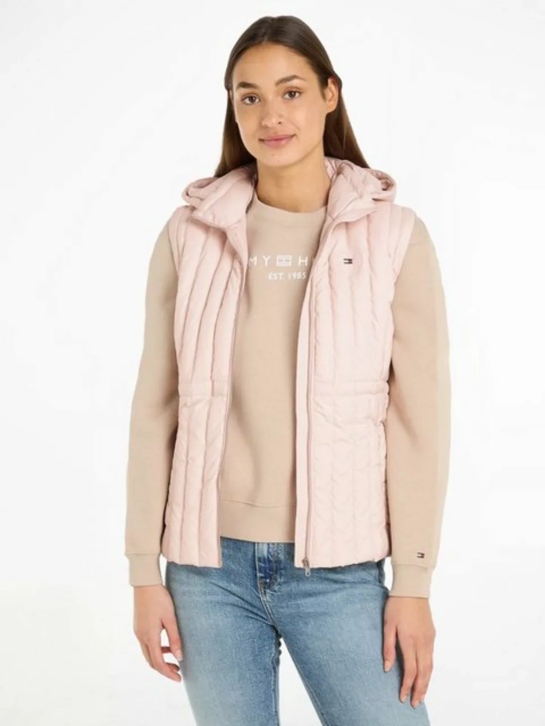 Tommy Hilfiger Daunenweste FEMININE LW DOWN VEST mit Logostickerei günstig online kaufen