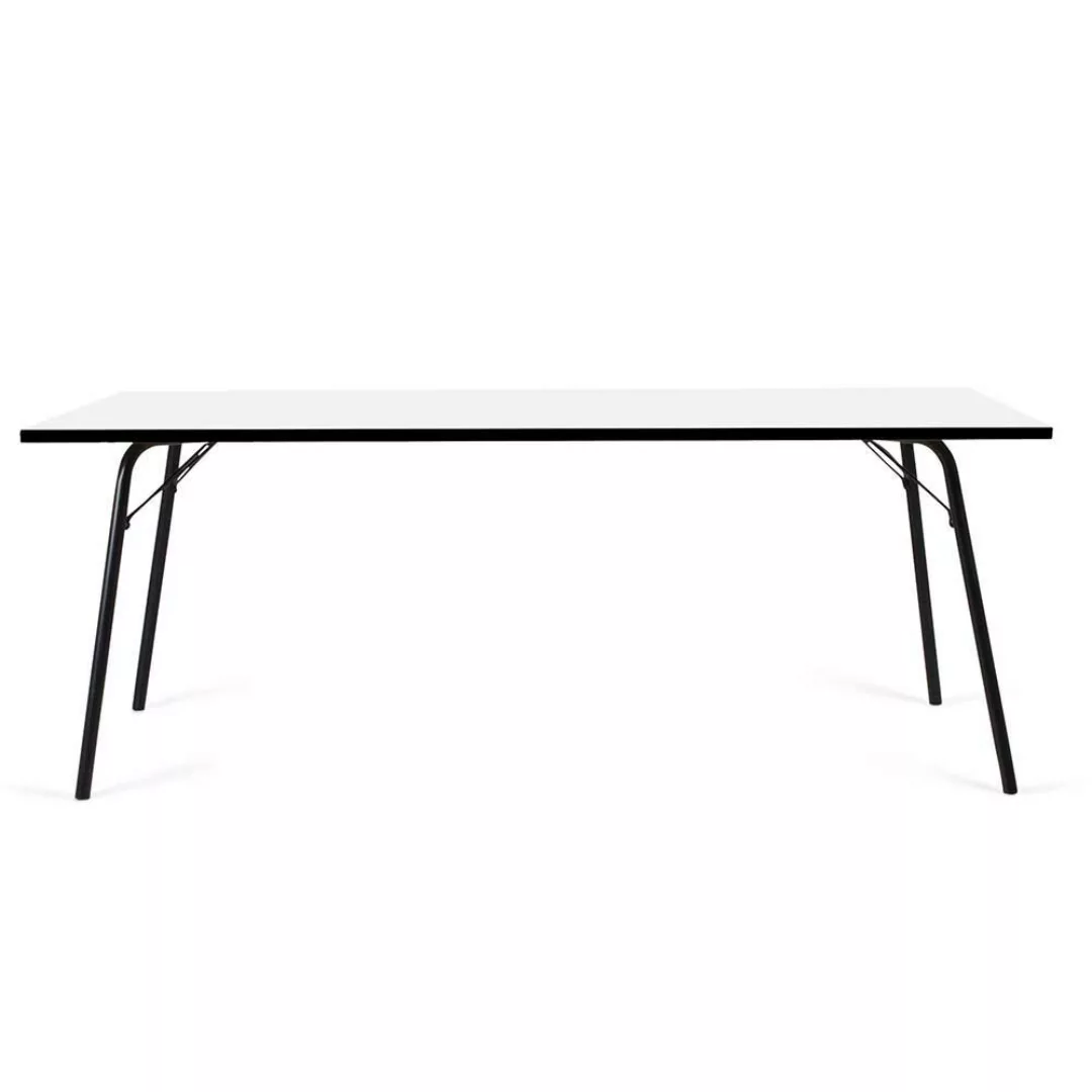 Esszimmertisch in Schwarz und Weiß 200 cm breit günstig online kaufen