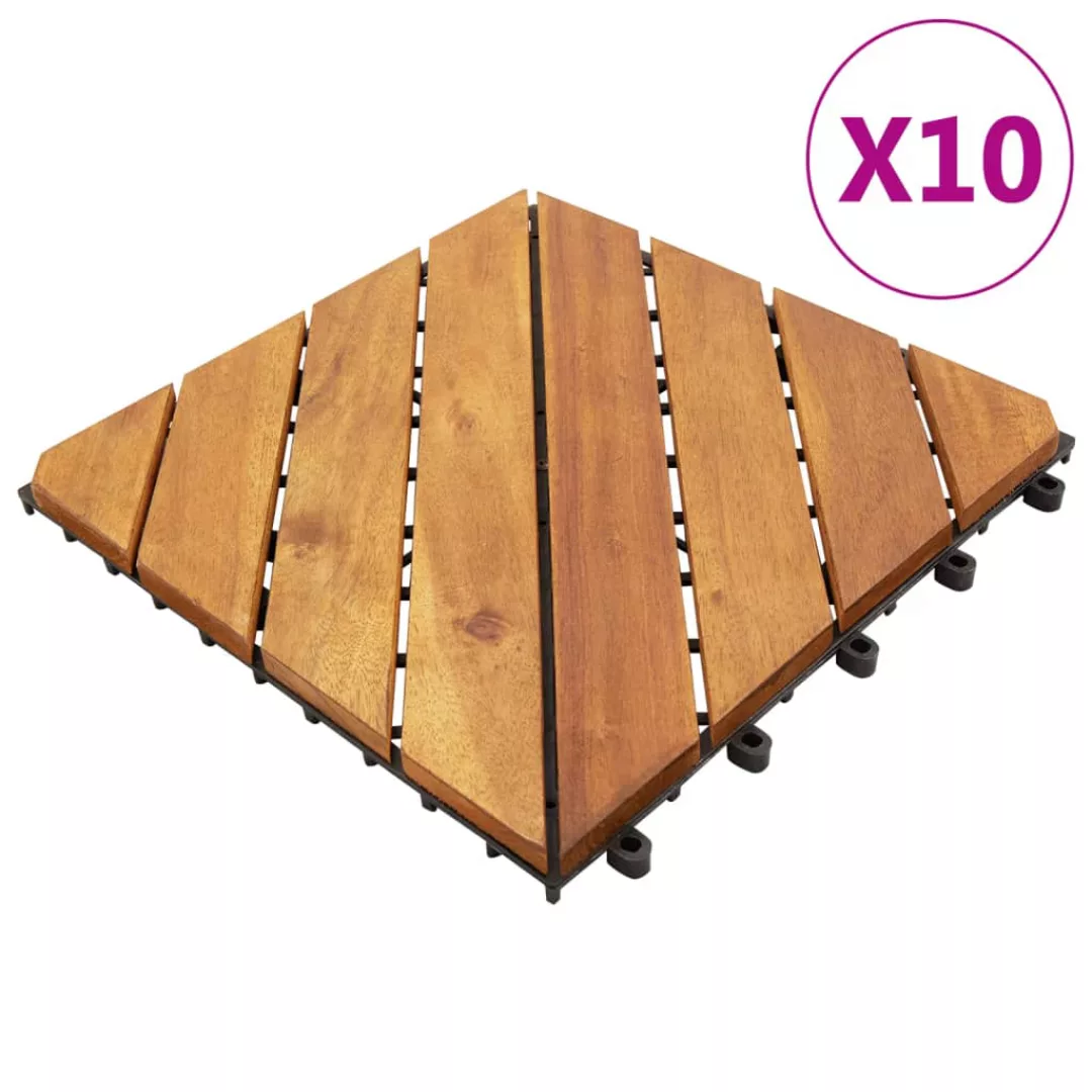 Terrassenfliesen 10 Stk. 30x30 Cm Massivholz Akazie günstig online kaufen