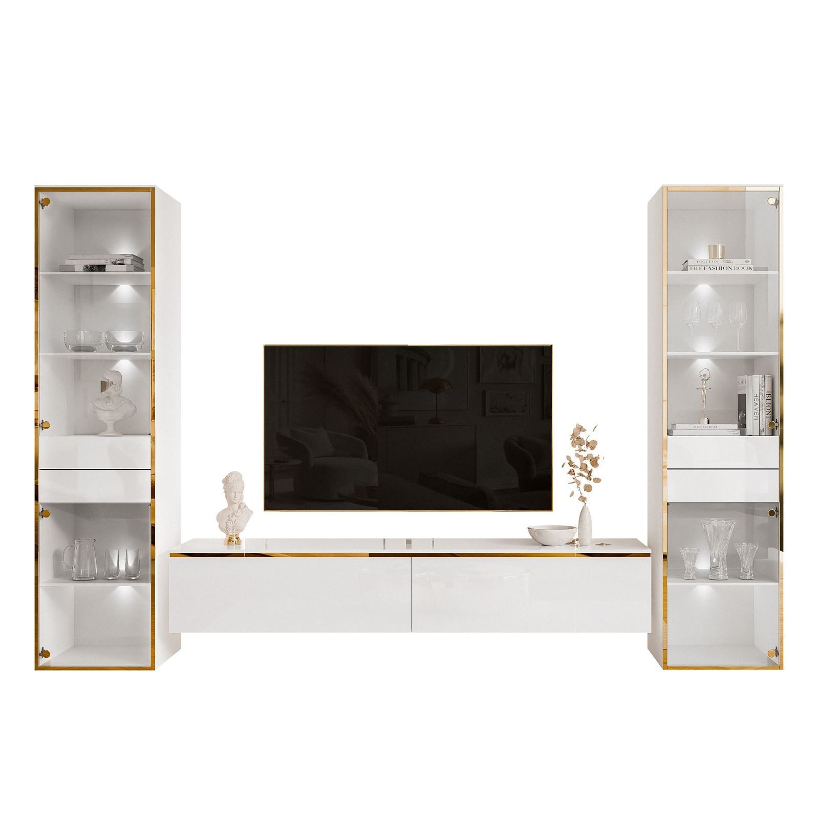 ALLHOUSE24 Wohnzimmer-Set Möbelset PEONY GOLD mit günstig online kaufen