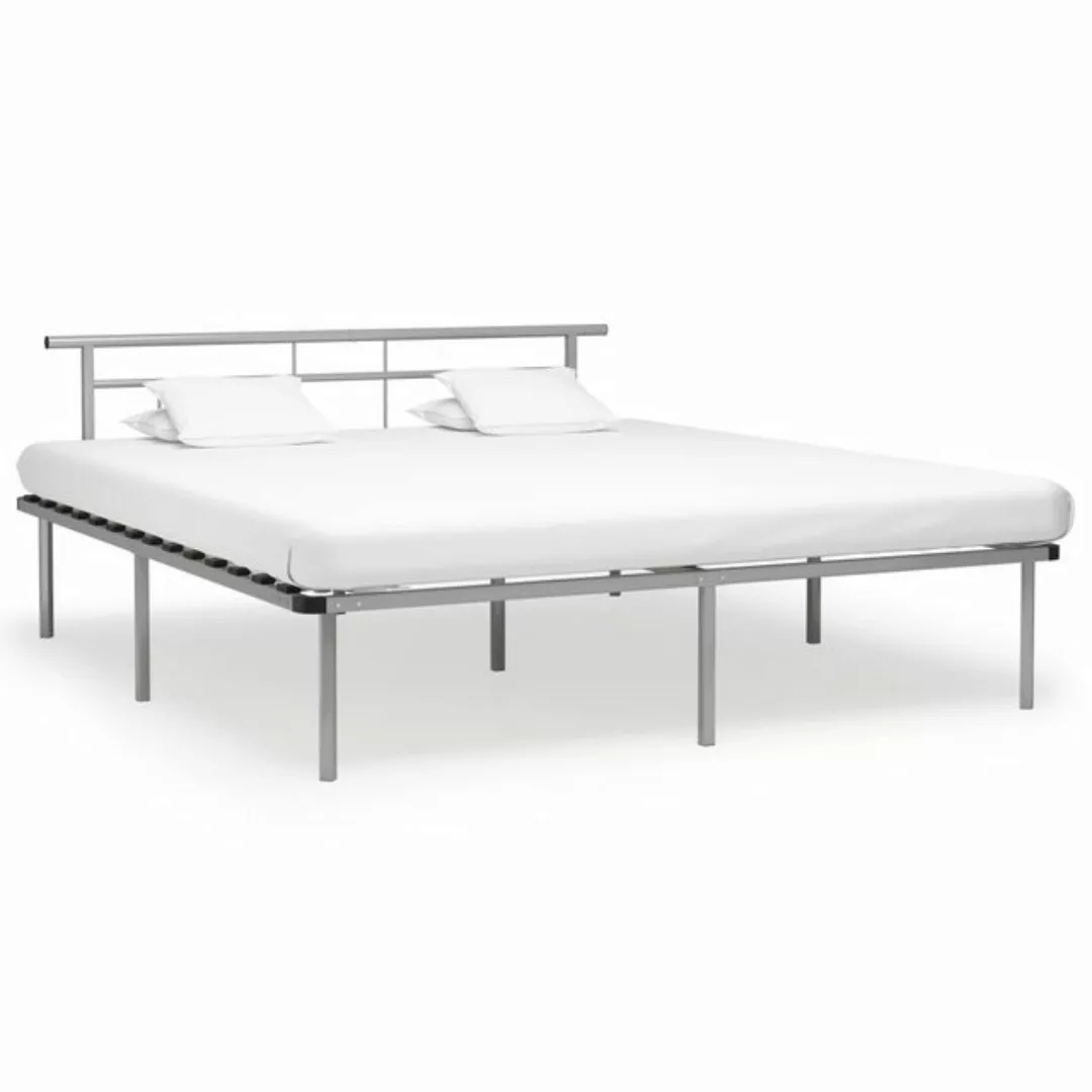 vidaXL Bettgestell Bettgestell Grau Metall 200x200 cm Doppelbett Bett Bettr günstig online kaufen