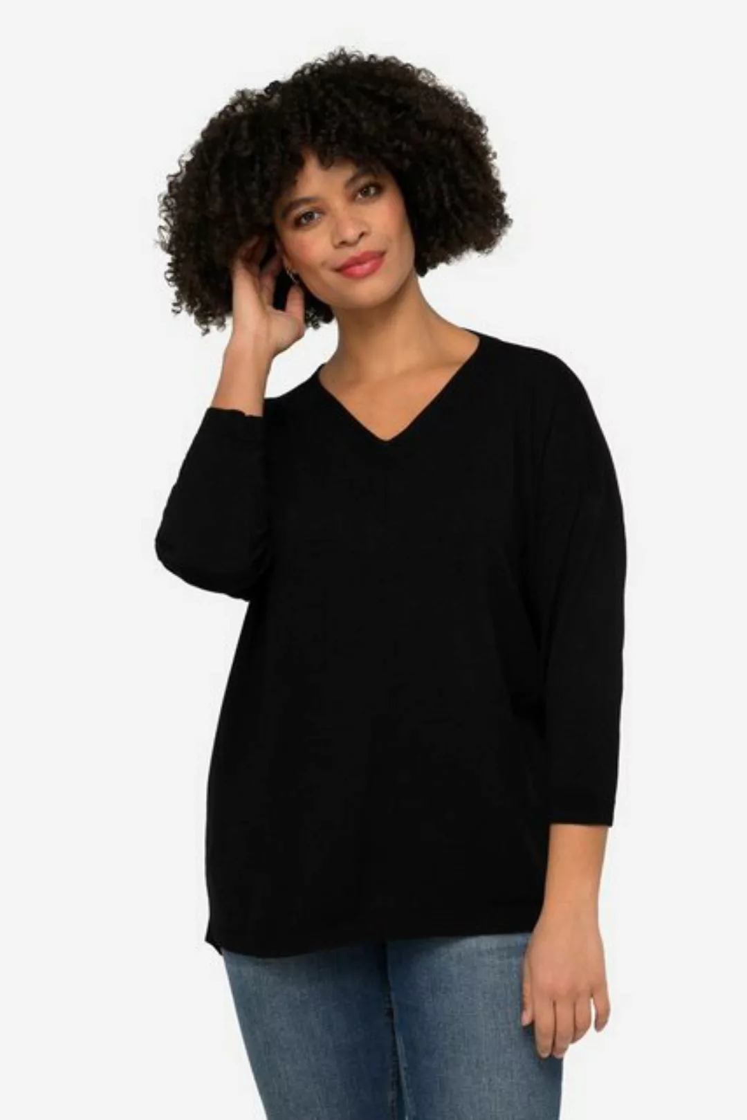 Angel of Style Strickpullover Pullover oversized doppelter V-Ausschnitt Lan günstig online kaufen